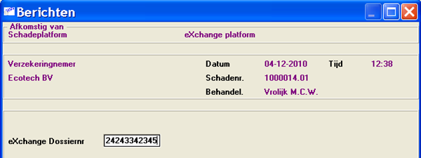Scherm Schadeplatform