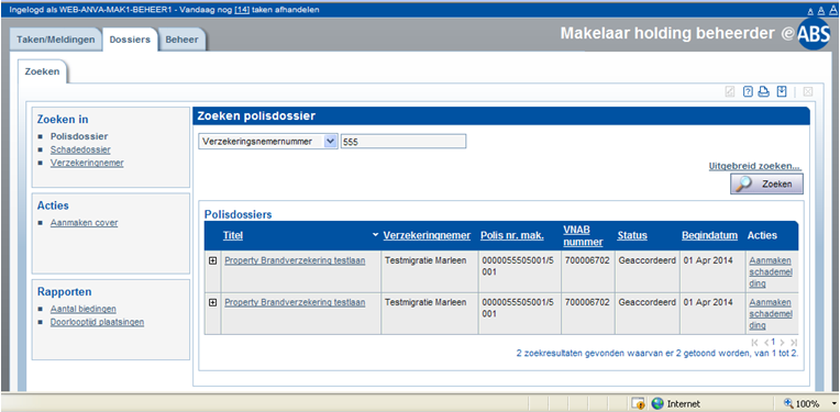 e-ABS relaties en polissen