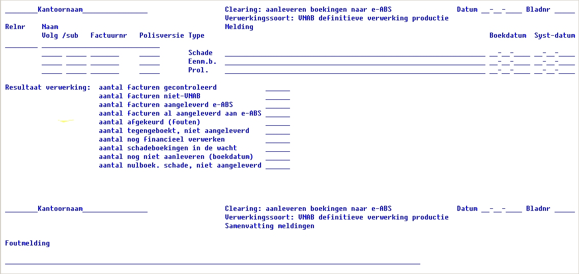 Clearing verwerkingsverslag