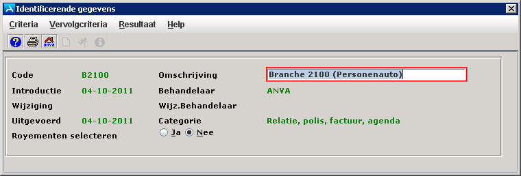 Bestaande Selectie Wijzigen EBS