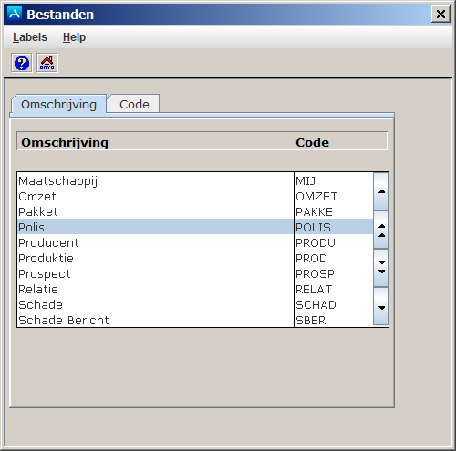 BEB Polisbestand selecteren
