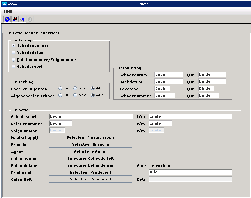 SS_schadeoverzicht maken