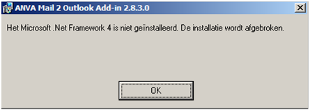 Melding_NET 4 niet geïnstalleerd