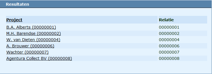 Zoekresultaten Projecten