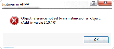 Foutmelding Outlook add in