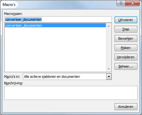 Converteer doc Macros
