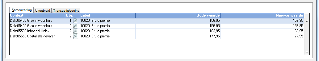 Paneel tariferen met objecten
