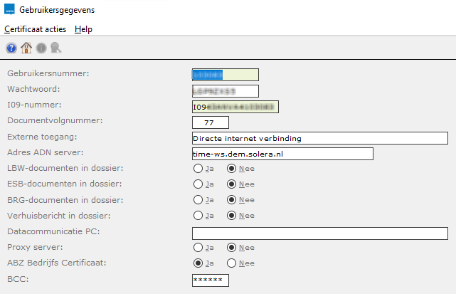 BYKDG gebruikersgegevens