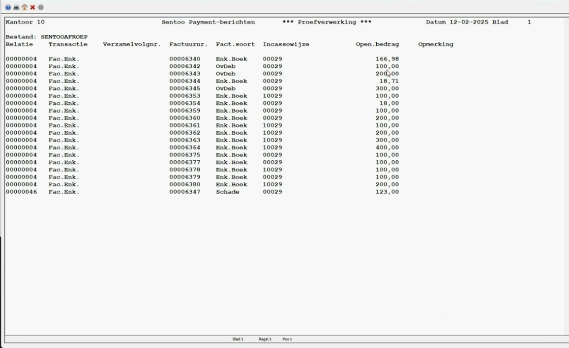 Proefverwerking Sentoo
